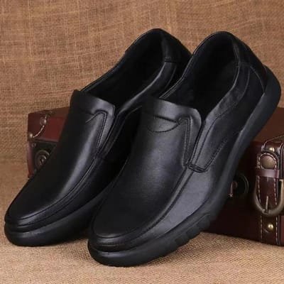 Casual Schoenen Vrije Tijd Heren Echt Leer Instapper Antislip Rubberen Zool Comfortabel 43