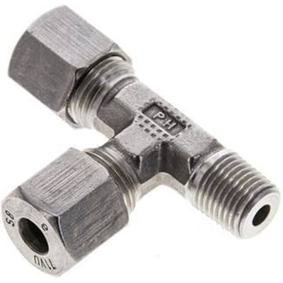 8S & R1/4'' RVS L-vorm Snijringkoppeling Buitendraad 630bar ISO 8434-1