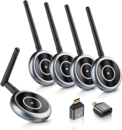 Draadloze HDMI-Zender en Ontvangers voor Multi-Screen Display - 1080p @60Hz Streaming voor Laptop, Camera, TV en Beamer