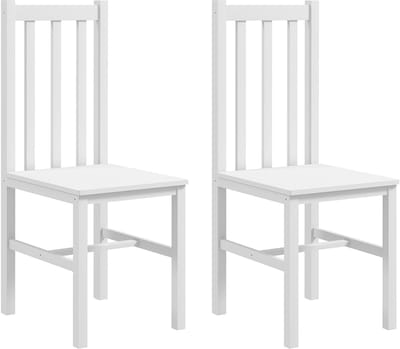 HOMCOM eetkamerstoel - dennenhout - 47,5T x 38,5B x 99H cm - wit