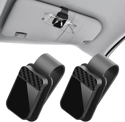 Brillenhouder Auto - Zonnebrilhouder Clips - Veilig Opbergen - Eén Hand Bediening - 2 Stuks - Zwart