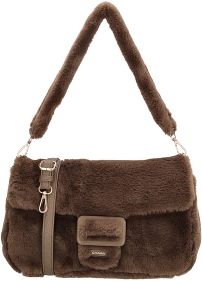 Charm London Alaska Schoudertas - Crossbody - Tas - Bont - Fur - Mokka