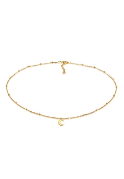 Elli - Halsketting - Dames choker bol halvemaan astro in 925 sterling zilver - Dames