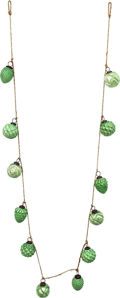 Clayre & Eef Kerstbal Set van 12 Overig Ø 5 cm / 190 cm Groen Glas Kerstballen