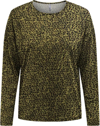 Only T-shirt Onlcamille L/s Top Cc Jrs 15312068 Black/rock Leo Dames Maat - S