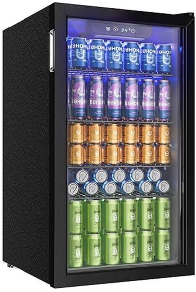 Casa Living Koelkast - Drankenkoelkast met Glazen Deur - 90 Liter - 126 Blikjes - Verstelbare Planken - LED Verlichting - Zwart