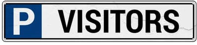 Parkeerbord visitors - met 4 boorgaten | Sign Again materiaal | 52 x 11 cm