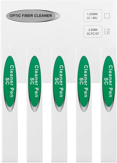 Dailygoods- Glasvezelreinigingsstift - 5 x Reinigingspen - Universele Vezelreiniger - SC/FC/ST/E2000 Aansluitingen - Uittrekbare Punt - Hoogwaardige Reiniging