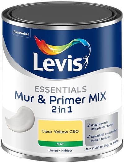 Levis - Essentials Mur & Primer Mix - Clear Yellow C60 - Mengverf - 1 L