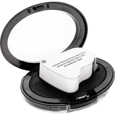 Loupe portable à double lentille 30X 60X Loupe de poche avec LED pour vérification de bijoux