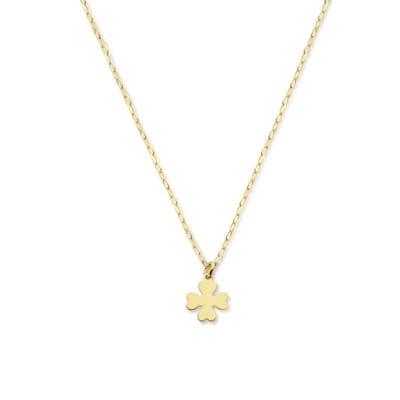 YO&NO - Ketting Dames - Klaver - Zilver Verguld - 41 + 4cm - Sieraden Vrouw - Zilver 925