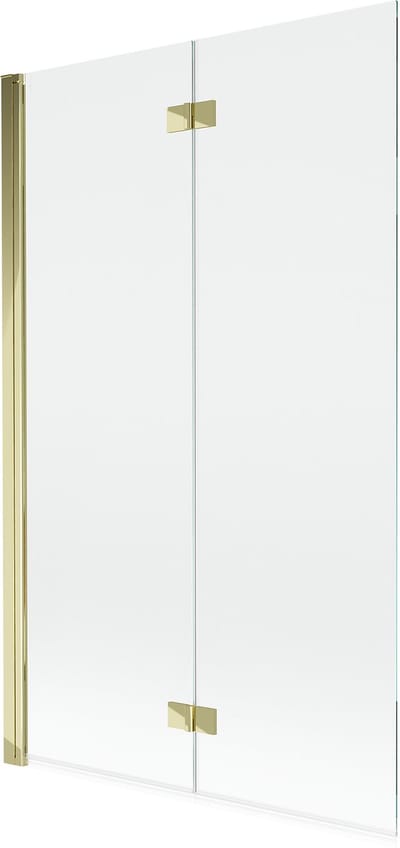 Mexen Mist badwand 2-delig links 110 x 150 , transparant, goud - 8A9-110-002-50-00-L