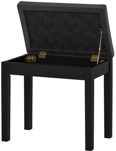 Pianokruk met opbergruimte - Kruk - Piano Kruk - Pianobank - Bankje - Zitbankje - Modern- Zwart - 55B x 34T x 50H cm