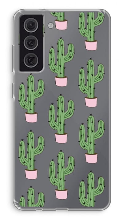 Case Company® - Hoesje geschikt voor Samsung Galaxy S21 FE hoesje - Cactus Lover - Soft Cover Telefoonhoesje - Bescherming aan alle Kanten en Schermrand