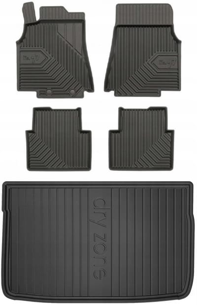 FROGUM 77 Set Automatten en Kofferbakmat - Geschikt voor Mercedes-Benz A-Klasse W169 (2004-2012) - Lage laadvloer - TPE Rubber - Zwart