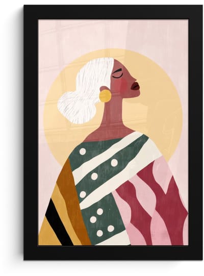 Poster in lijst - Fotolijst 20x30 cm - Posters - Vrouw - Zon - Kleurrijk - Posterlijst zwart - Decoratie - Wanddecoratie woonkamer - Muurdecoratie slaapkamer