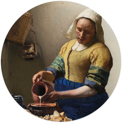 Plexiglasschilderij Vermeer Melkmeisje - Ø 50 - Acrylglas - REINDERS