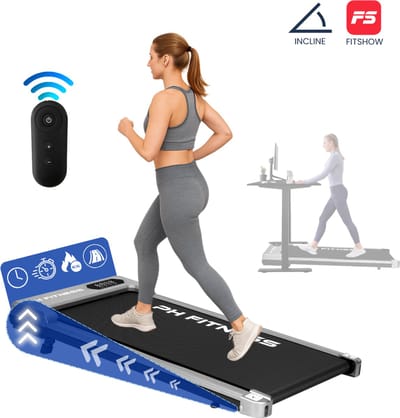 PH Fitness Loopband – 8 km/u – Incline & Handmatige Helling – Opvouwbaar / Inklapbaar – CR-B3 – Silver / Zilver – Fitshow App – Walking Pad – Loopband voor Thuis – Loopband Fitness
