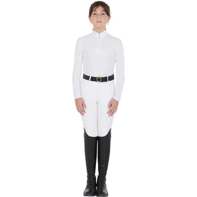 Wedstrijdpolo met lange mouwen voor meisjes Equestro
