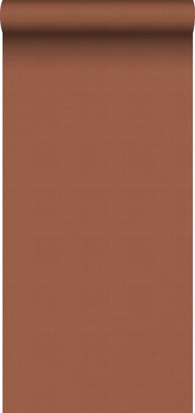 ESTAhome behang linnenstructuur terracotta - 53 cm x 10.05 m - 139369