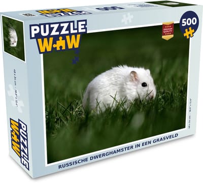 Puzzel Russische dwerghamster in een grasveld - Legpuzzel - Puzzel 500 stukjes