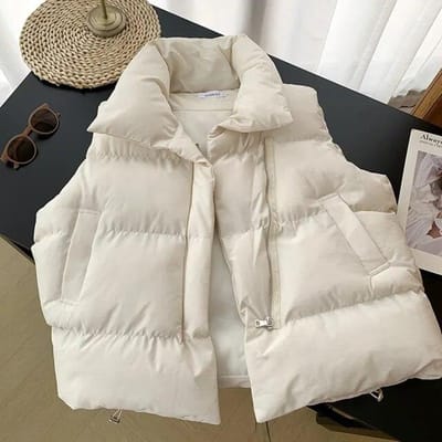 Damesmode Herfst Stand Kraag Elegante donsjassen Warme bovenkleding Casual riem Mouwloos Winter Damesvesten Jassen XXL