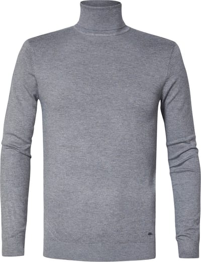 Petrol Industries Heren Coltrui - Ribgebreide Trui - Essentials Collection - Pullover - Truien - Grijs - Maat XS