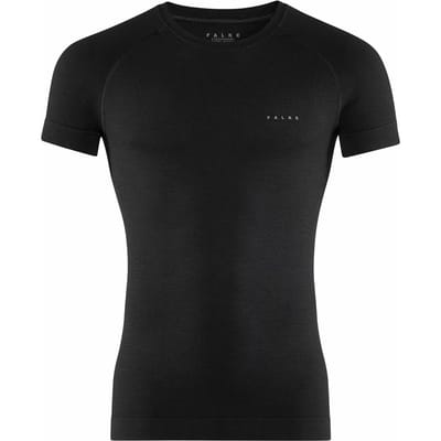 FALKE Wool-Tech Light sneldrogend wol functioneel materiaal functioneel shirt met korte mouwen heren zwart - maat S