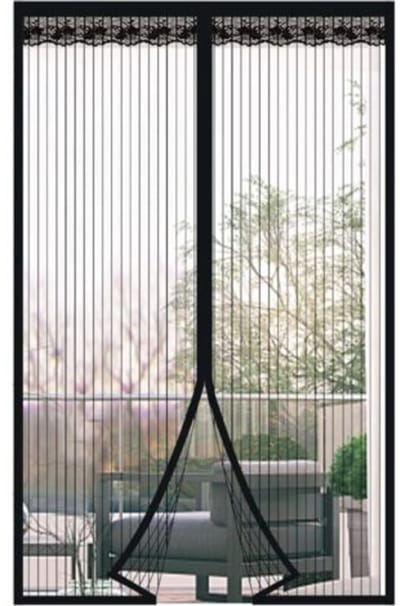 Zwart magnetisch muggennet, 100x205 cm