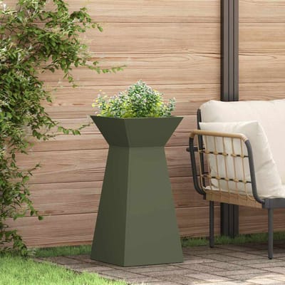 vidaXL - Pilarenbak - Olijfgroen - 35 - x - 35 - x - 73 - cm - Koudgewalst - staal