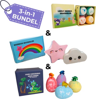 De kunst van zeep - 10 bruisballen XL - 3 soorten in 1 - verschillende geuren en kleuren - bath bombs