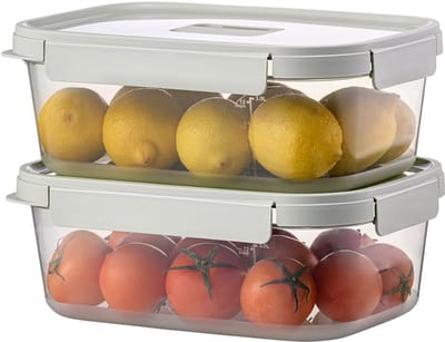 Lock&Lock Vershoudbakjes - Meal prep bakjes - Diepvriesbakjes - Diepvriesdozen - Bewaardozen voedsel - Bewaardoos met deksel - Vershouddoos - Luchtdicht - Lekvrij - BPA vrij - PFAS vrij - Stapelbaar - 4.4 liter - Nestopia - Set 2 stuks - LocknLock
