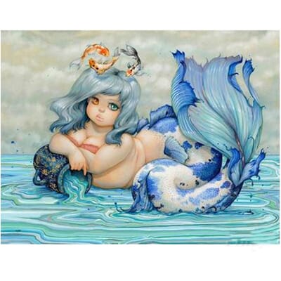 Diamond Painting Ronde Boor Strass Decoratie Cartoon Meisje Carnaval Cadeau 20X30CM gray