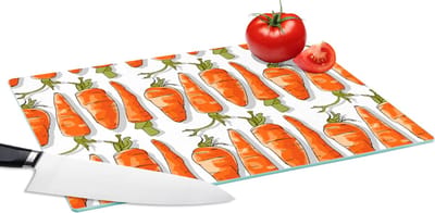 Glazen Snijplank - 39x28 - Wortel - Groenten - Patronen - Snijplanken Glas