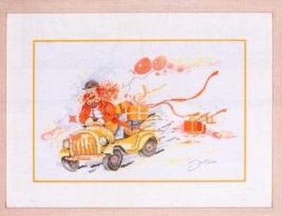 Lanarte borduurpakket clown in auto 15613 Aida