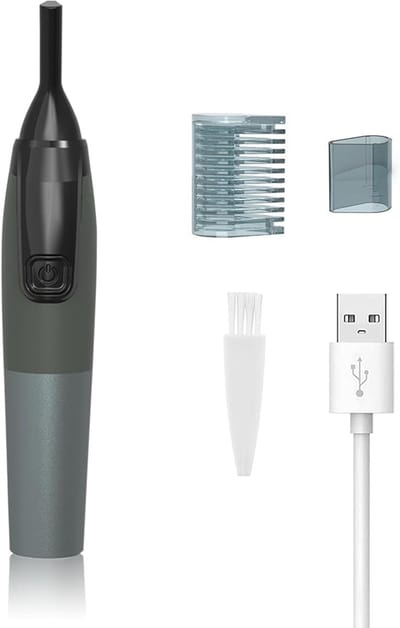 Ulisem - Trimmer - Elektrische wenkbrauwtrimmer - Pijnloze neus- en oortrimmer - Oplaadbaar - Met ledlampje - Geschikt voor gezicht en lichaam - Inclusief reinigingsborsteltje - Zwart
