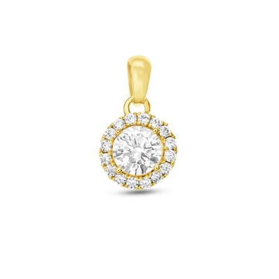 Juwelier Zwartevalk - 14 karaat gouden hanger met zirkonia - 14.261