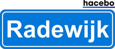 Hacebo - Plaatsnaam Sticker - 29x10 CM - Radewijk sticker - Verkeersborden sticker - grappige cadeaus - Radewijk
