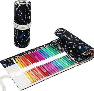 Canvas Pennenrol met 72 Gaten - Draagbare Etui voor Teken- en Schrijfbenodigdheden - Perfect voor Kunstenaars en Op School