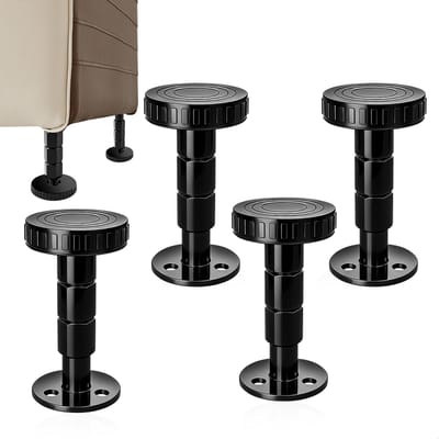 verstelbare poten, 8,4 - 11 cm, 4 stuks, stille poten voor meubels, bank, tafel, stoelen, bed, antislip, trillingsreductie, installatie zonder boren, zwart
