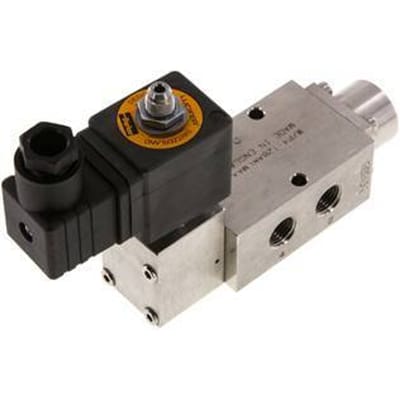 5/2 G1/4'' (G1/8'') Magneetventiel RVS 24V DC 3-12bar/42-168psi