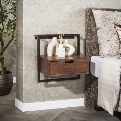 Nachtkastje Air Solid Massief Acacia Bruin 1 Lade