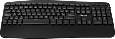 Canyon HKB-W6 - Draadloos Ergonomisch Toetsenbord - Zwart - Volledig Toetsenbord - 2.4 GHz en Bluetooth