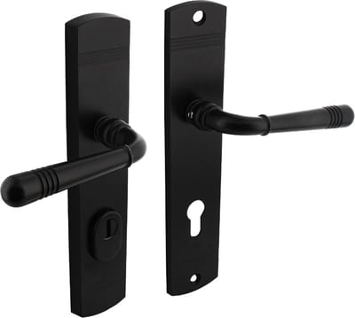 Intersteel Achterdeurbeslag Helena kruk/kruk profielcilindergat 72 mm met kerntrekbeveiliging zwart
