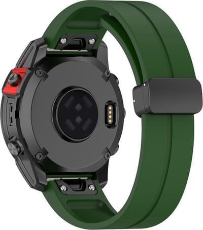 Siliconen bandje - geschikt voor Garmin Fenix 5S / 5S Plus / 6S / 6S Pro / 7S / 7S Pro / 8 (43 mm) / Approach S12 / S42 / S70 42 mm / Epix Pro (Gen 2) 42 mm / D2 Delta S / Descent Mk2S / Mk3(i) 42 mm - legergroen