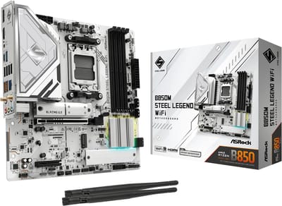 ASRock B850M Steel Legend WiFi Moederbord - AMD B850 - AMD AM5 - DDR5 RAM - Micro-ATX
