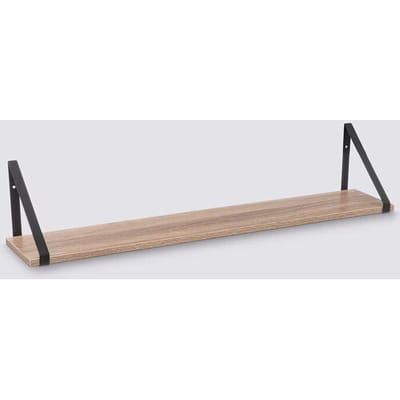 5five Wandplankje Aliaj - zwart/bruin - metaal/hout - 78 x 16 x 15 cm
