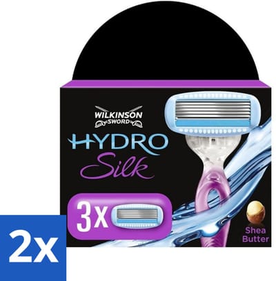 Wilkinson - Scheermesjes Hydro Silk - Hydraterende Technologie - 3 scheermesjes - Voordeelverpakking - 2 stuks