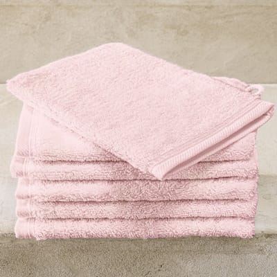 De Witte Lietaer Washandjes Contessa Powder Pink - 6 stuks - 16 x 21 cm - Pink - Katoen