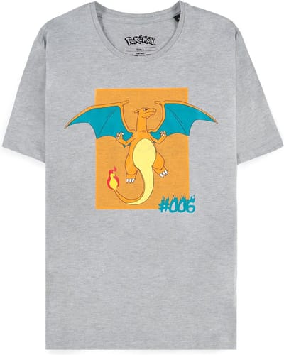 Pokémon - Charizard Heren T-shirt - L - Grijs